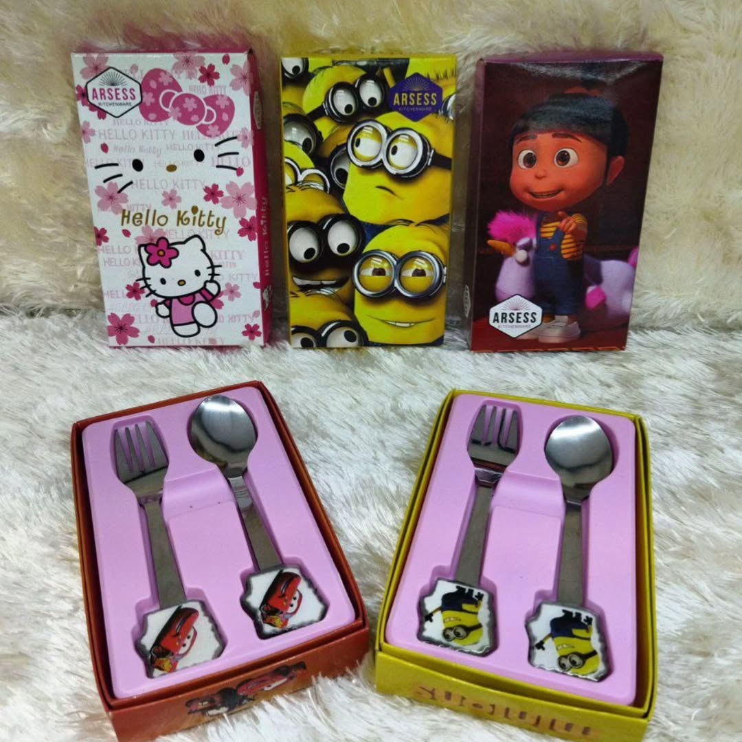 قاشق چنگال کودک جعبه دار استیل ضخیم