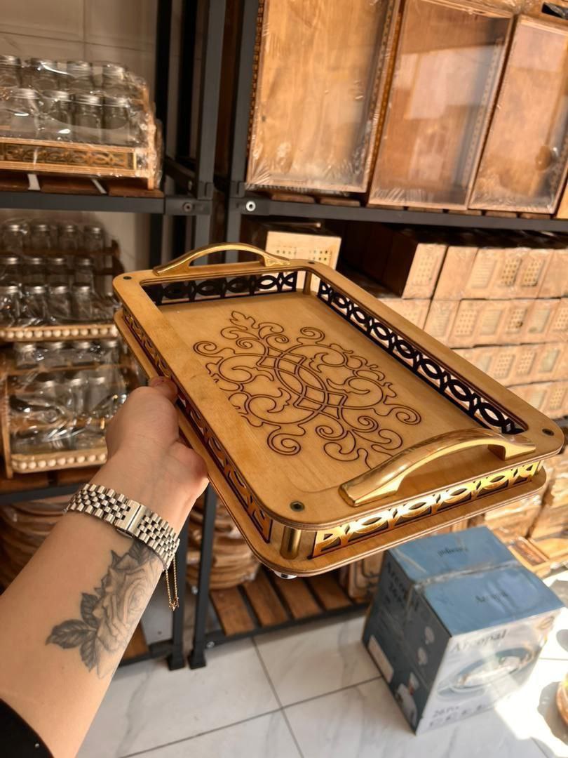 سینی چوبی طرحدار