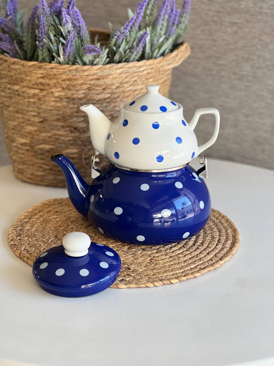 کتری قوری لعابی توپی